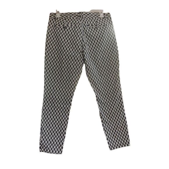 GAP Slim City Pants Size 6/28R Cropped Inseam 25” Black & White Geometric - Picture 1 of 6